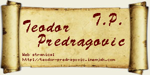 Teodor Predragović vizit kartica